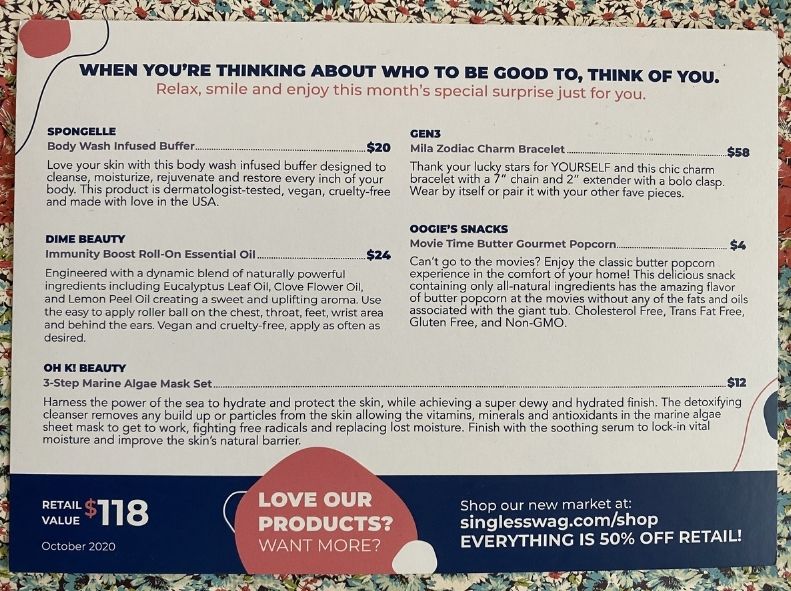 Product descriptions and values